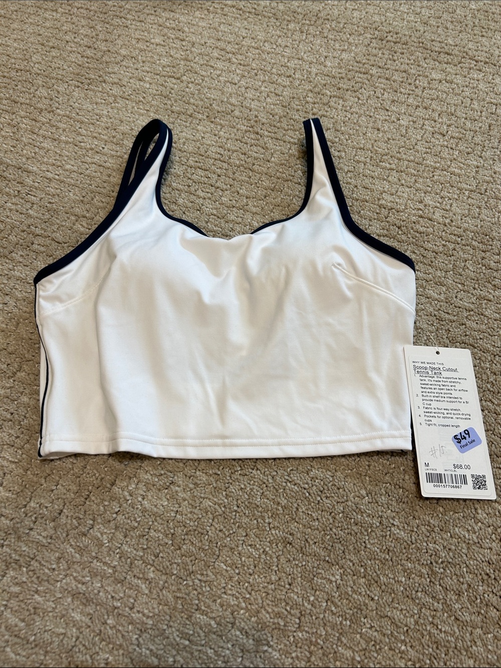 Scoop-Neck Cutout Tennis Tank